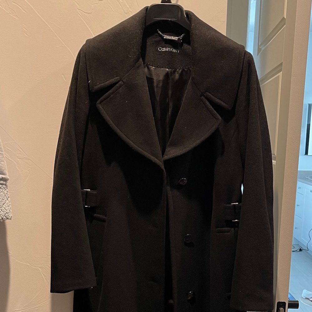 Calvin Klein Wool Long Peacoat